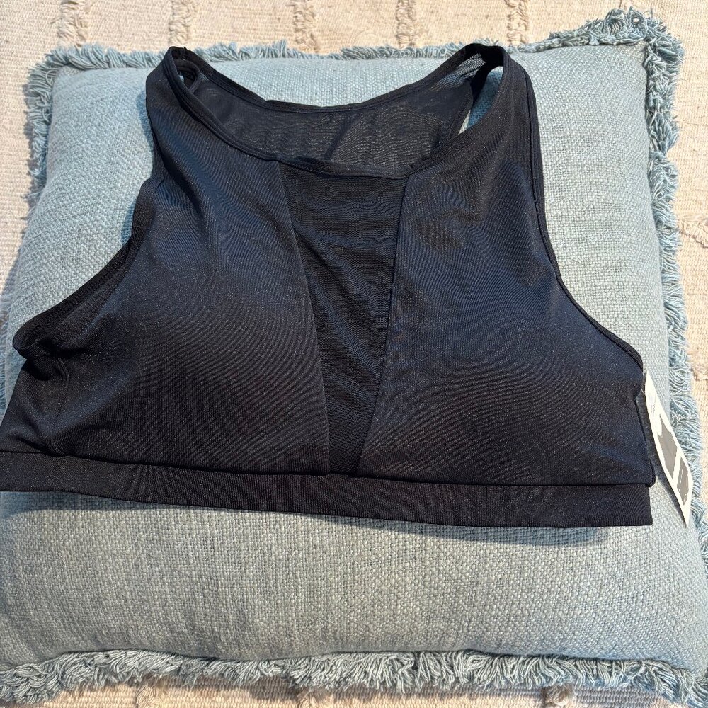 ZONE PRO Black Mesh Pullover Padded (Removable Pads) Sports‎ Bra; Size 1X NWT